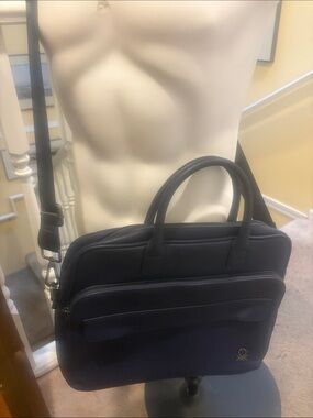 United Colors Of Benetton Dark Blue Unisex Laptop Briefcase with Shoulder Strap